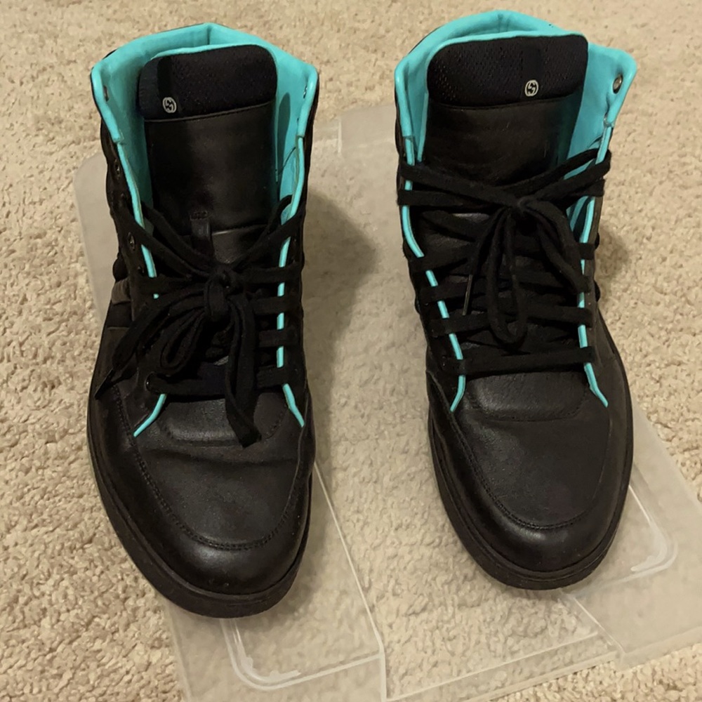 💯 Authentic Gucci Ronnie Aqua Blue High Top Mens 9.5